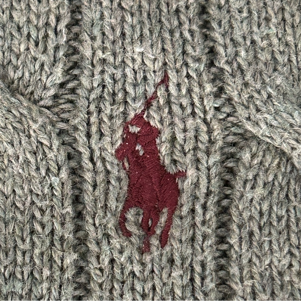 Ralph Lauren Polo Half Zip Cable Knit Sweater Logo Size XL - Picture 5 of 10
